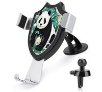 AQRJLPM Supporto per telefono con grafica a forma di panda in bianco e nero per auto, per cruscotto, parabrezza, ventilazione, gancio in metallo, per tutti gli smartphone e i modelli di auto