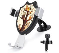 AQRJLPM Supporto per telefono da auto, a mani libere, a forma di gufo su albero, per cruscotto, parabrezza, ventosa, gancio in metallo, per tutti gli smartphone e i modelli di auto