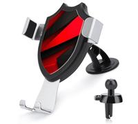 AQRJLPM Supporto per telefono da auto, per cruscotto, parabrezza, ventosa, in metallo, per tutti gli smartphone e i modelli di auto, colore: rosso e nero