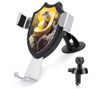 AQRJLPM Supporto per telefono in pitone giallo e bianco per auto, per cruscotto, parabrezza, ventilazione, gancio in metallo, supporto per telefono cellulare per tutti gli smartphone e i modelli di