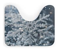 AQRJLPM Tappeti da bagno trasparenti a forma di U con fiocco di neve, antiscivolo, ad asciugatura rapida, super assorbenti, piccoli tappeti da bagno morbidi per vasca da bagno e pavimento doccia