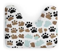 AQRJLPM Tappetino da bagno a forma di U con impronte di ossa di cane, antiscivolo, ad asciugatura rapida, super assorbente, piccolo e morbido, per vasca da bagno e pavimento doccia