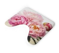 AQRJLPM Tappeto da bagno a forma di U con fiori di peonia, antiscivolo, ad asciugatura rapida, super assorbente, piccolo e morbido, per vasca da bagno e pavimento doccia