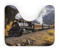 AQRJLPM Tappeto da bagno a forma di U con locomotiva a vapore, antiscivolo, ad asciugatura rapida, super assorbente, piccolo e morbido, per vasca da bagno e pavimento doccia