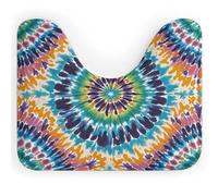 AQRJLPM Tappeto da bagno a forma di U con motivo tie dye, antiscivolo, ad asciugatura rapida, super assorbente, piccolo e morbido, per vasca da bagno e pavimento doccia