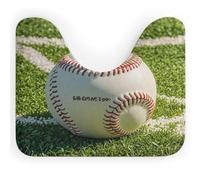 AQRJLPM Tappeto da bagno verde con sfondo a forma di U con campo da baseball, antiscivolo, ad asciugatura rapida, super assorbente, piccolo e morbido, per vasca da bagno e pavimento doccia