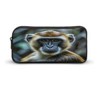 AQRJLPM The Silent Monkey Pencil Pouch Big Capacity Simple Marker Pouch Portable Estetic Zipper Pencil Case