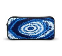 AQRJLPM Tie-dye Blu Matita Pouch Grande Capacità Semplice Marker Pouch Portatile Estetica Cerniera Astuccio