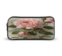AQRJLPM Vintage Bella Rosa Matita Pouch Grande Capacità Semplice Marker Pouch Portatile Estetica Cerniera Astuccio
