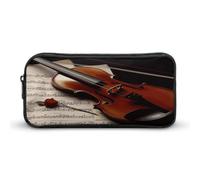 AQRJLPM Violino spartiti musicali matita sacchetto grande capacità semplice pennarello sacchetto portatile estetica cerniera matita caso