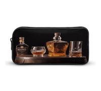 AQRJLPM Whisky Beer Immagini Matita Pouch Grande Capacità Semplice Marker Pouch Portatile Estetica Cerniera Astuccio
