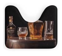 AQRJLPM Whisky Beer Pictures - Tappeto da bagno a forma di U, antiscivolo, ad asciugatura rapida, super assorbente, piccolo, morbido, per vasca da bagno e pavimento doccia