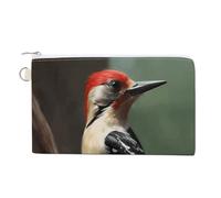 AQRJLPM Woodpecker Portafoglio in tela sottile leggero portafogli durevole con cerniera porta carte per uomini donne