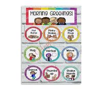 AQSOAEOJ Homeschool Learning Space Rules and Daily Greetings Chart for Family Classroom Wall(Unframed,08x12inch(20x30cm))