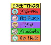 AQSOAEOJ Inclusive Classroom Posters Set of Greetings and Rules for Diverse Learning Environment (Unframed,12x18inch(30x45cm))