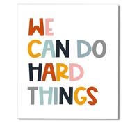 AQSOAEOJ We Can Do Hard Things Encouraging Quotes Poster for Daily Affirmations Growth Mindset Classroom Wall Decor(Unframed,08x12inch(20x30cm))