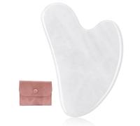 AQSQWQ 1 pezzo Pietra di giada bianca Gua Sha,strumenti gua-Sha, massaggiatore viso, viso, viso, spa, linee sottili, sollievo dal corpo, rilassamento muscolare (Bianco)