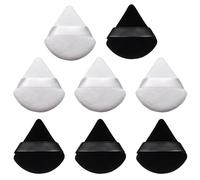 AQSQWQ Confezione da 8 Puff Triangolo,Piumini da Cipria Triangolo Spugna da Trucco per Viso,per Cipria Sciolta Fard per Fondotinta Strumenti per il Trucco Wet And Dry (Nero e Bianco)