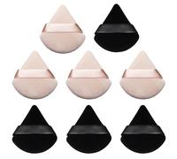 AQSQWQ Confezione da 8 Puff Triangolo,Piumini da Cipria Triangolo Spugna da Trucco per Viso,per Cipria Sciolta Fard per Fondotinta Strumenti per il Trucco Wet And Dry (Nero e Nudo)