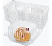 AQSXO 200 contenitori in plastica trasparente da asporto, usa e getta, contenitori per dessert a conchiglia con coperchio, per insalate, pasta, panini (12,7 x 11,9 x 7,1 cm).