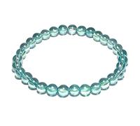 Aqua Aura Quartz 6mm Round Bead Bracelet