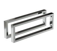 Aqua Bagno | Consolle da parete in acciaio inox - stabile supporto per lavabo, set da 2 pezzi, argento