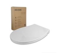 Aqua Bagno, sedile WC Softclose, forma a O o a D, in duroplast di alta qualità, abbassamento automatico, rimovibile, coperchio e sedile WC igienici, antibatterico, colore: bianco