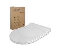 Aqua Bagno, sedile WC Softclose, forma a O o a D, in duroplast di alta qualità, abbassamento automatico, rimovibile, coperchio e sedile WC igienici, antibatterico, colore: bianco