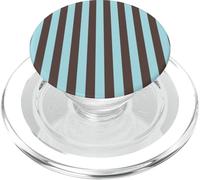 Aqua Blue Brown Strisce Estetiche Preppy Strisce Cute Girly PopSockets PopGrip per MagSafe