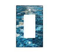 Aqua Blue Water Light Switch Cover Piastra/Coperture di uscita, Piscina estiva per la decorazione domestica, Piastre da parete termoplastiche, Dimensioni standard Singolo Rocker