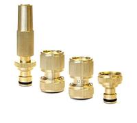 Aqua Control MSET04 - Set di raccordi per irrigazione in ottone metallico e durevole, set completo per tubo da 19 mm con raccordo da 1/2", colore: oro