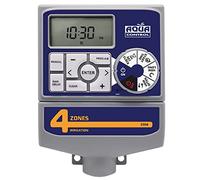 Aqua Control - Programmatore d'Irrigazione Automatica per Giardino con Trasformatore e Schermo LCD, Adatto per 4 Zone di Irrigazione