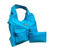 Aqua di Mare Borsa da Spiaggia Donna, Turchese 22750, con Pochette Coordinata, Tasche Multiple, 44x33x19 cm