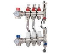 AQUA HEATING Collettore Per Riscaldamento A Pavimento 3 Circuiti Di Riscaldamento Kit Collettore Riscaldamente 10 Bar Valvola Ad Angolo