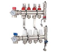 AQUA HEATING Collettore Per Riscaldamento A Pavimento 4 Circuiti Di Riscaldamento Kit Collettore Riscaldamente 10 Bar Valvola Ad Angolo