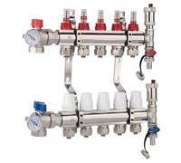 AQUA HEATING Collettore Per Riscaldamento A Pavimento 5 Circuiti Di Riscaldamento Kit Collettore Riscaldamente 10 Bar Valvola Ad Angolo