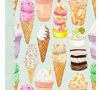 Aqua Ice Cream Lovers notebook journal - JuniBerry Art co - hand drawn artistic cover - dot grid paper, 162 pages