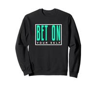 Aqua Light Teal Bet On You Light Teal Aqua Graphic Felpa