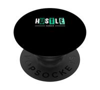 Aqua Light Teal Hustle Harder Light Teal Aqua Graphic PopSockets PopGrip Adesivo
