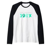 Aqua Light Teal Just A Kid From 198X Light Teal Aqua Graphic Maglia con Maniche Raglan