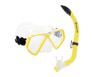 Aqua Lung Cub Combo SN, Set mascheree Snorkel Unisex-Adult, Trasparente, One Size, Trasparente e giallo