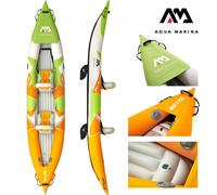 Aqua Marina Kajak 412x83 CM per 2 Persone Con Luftsitz Verde/Bianco/Arancione