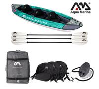 Aqua Marina LAXO Kayak Set 3 Persone 380Cm Gonfiabile Canoe Tour Kayak