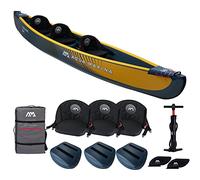 Aqua Marina Tomahawk AIR-C - Kayak/canoa gonfiabile ad alta pressione, per 2-3 persone, lunghezza 478 cm, colore: blu marino/giallo