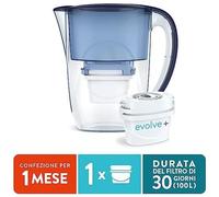 Aqua Optima Oria - Caraffa filtrante per acqua, 1 cartuccia filtrante Evolve+, capacità 2,8 l, per ridurre microplastiche, cloro, calcare e impurità, colore: blu