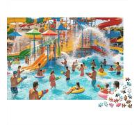 Aqua Park Puzzles 1000 Pezzis Riciclato Materiale Summer Scene Adult Jigsaws Developing Ragazzo e Ragazza‘s Intelligence Gioco Genitore-Figlio Attività 70x50cm/1000pcs