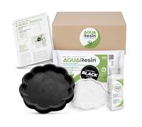 Aqua Resin® Black Kit Creativo - Gesso Alfa Nero assoluto 1 kg + Stampo + Aqua Shield Impermeabilizzante + Istruzioni del Progetto per Un Effetto Ceramica, DIY Design
