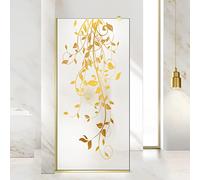 Aqua Roy Gold, Model Dance Golden, dimensioni 120 cm da 70/80/90/100/110/120, parete doccia a pavimento in vetro satinato da 8 mm, con motivo nano rivestito sabbiato (120x195 cm)