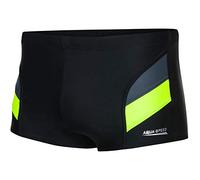 Aqua Speed Aron Costume da Bagno Corto Elastico para Uomo | Calzoncini da Bagno | UV-Protection | 03. Nero/Grigio/Giallo Fluo | Taglia: XL