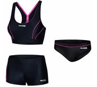 Aqua Speed Fiona Ladies Tankini | Due Pezzi | Resistente al Cloro e Crema Solare/Olio | 14. Set Nero - Rosa + Pantaloni da Bikini | Taglia: 42